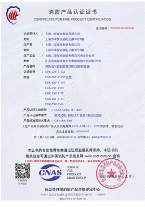 消防星三角控（kòng）製櫃CCCF分型證書
